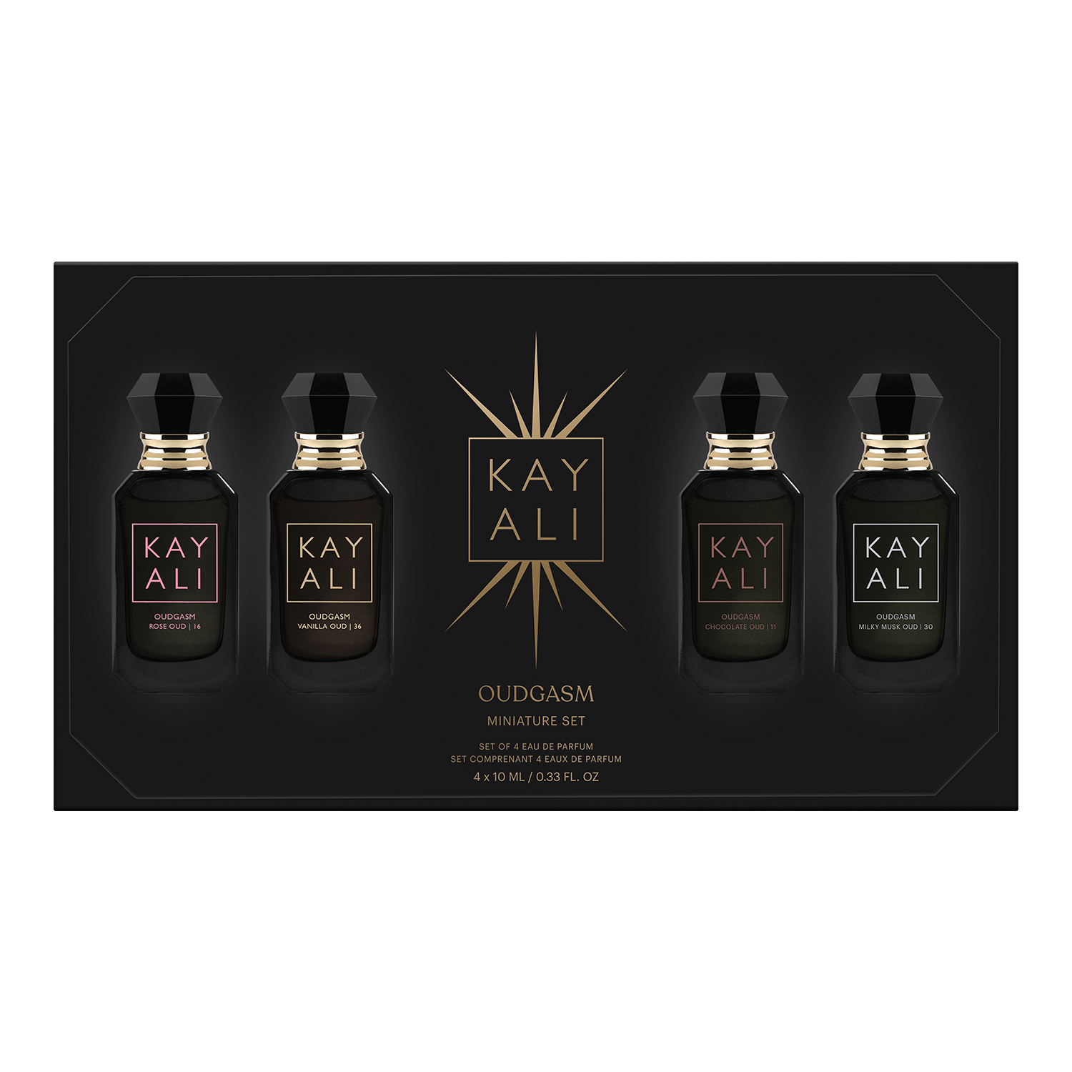 KAYALI OUDGASM ミニ香水セット 4本入り KAYALI Oudgasm Miniature Set | 4x10ml Oud Perfume Set